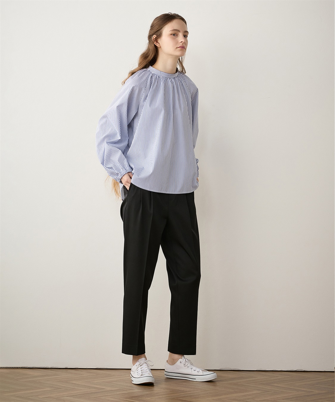 LE SOUK HOLIDAY ギャザーネックストライプブラウス_sub_13