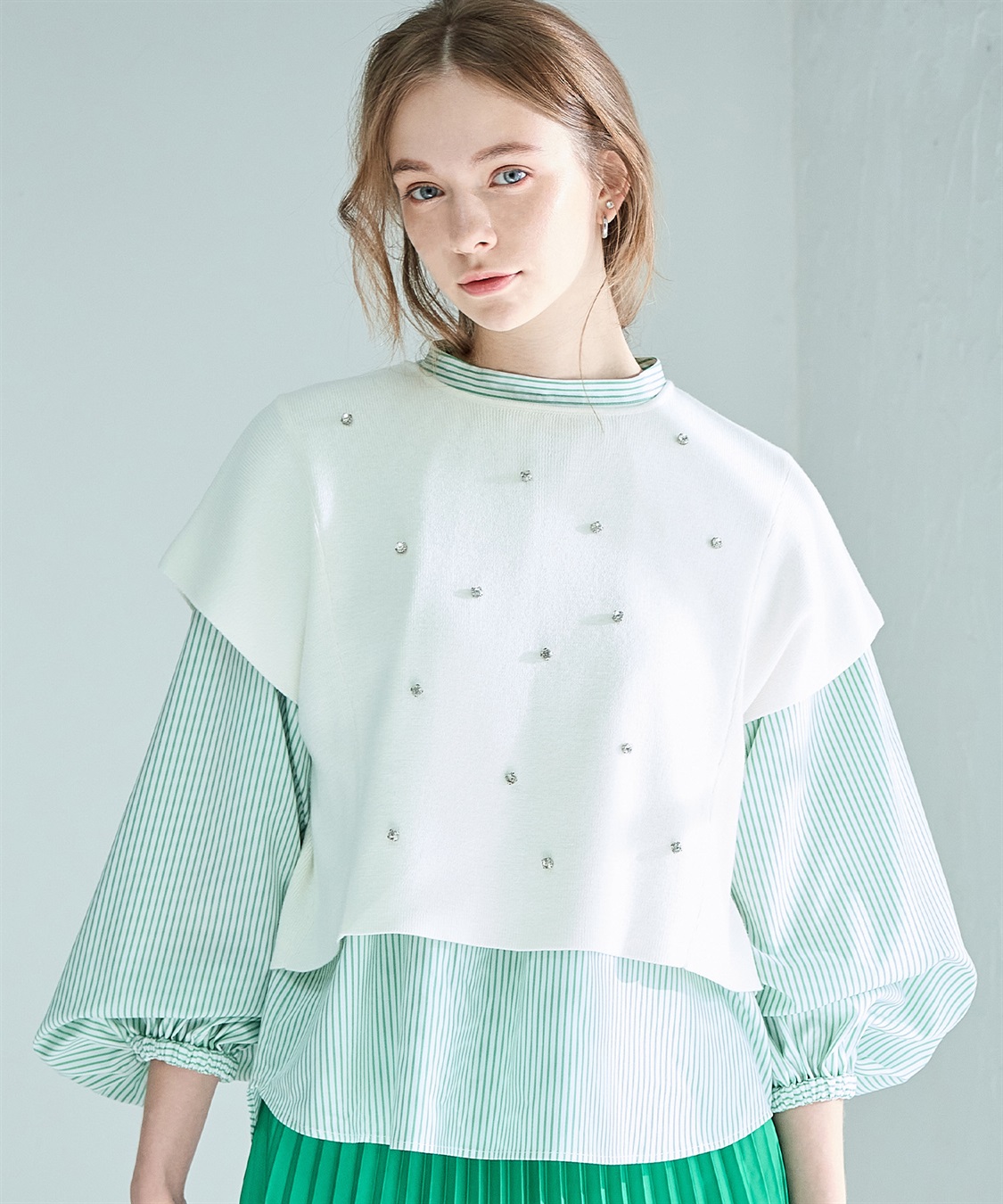 LE SOUK HOLIDAY ギャザーネックストライプブラウス_sub_15