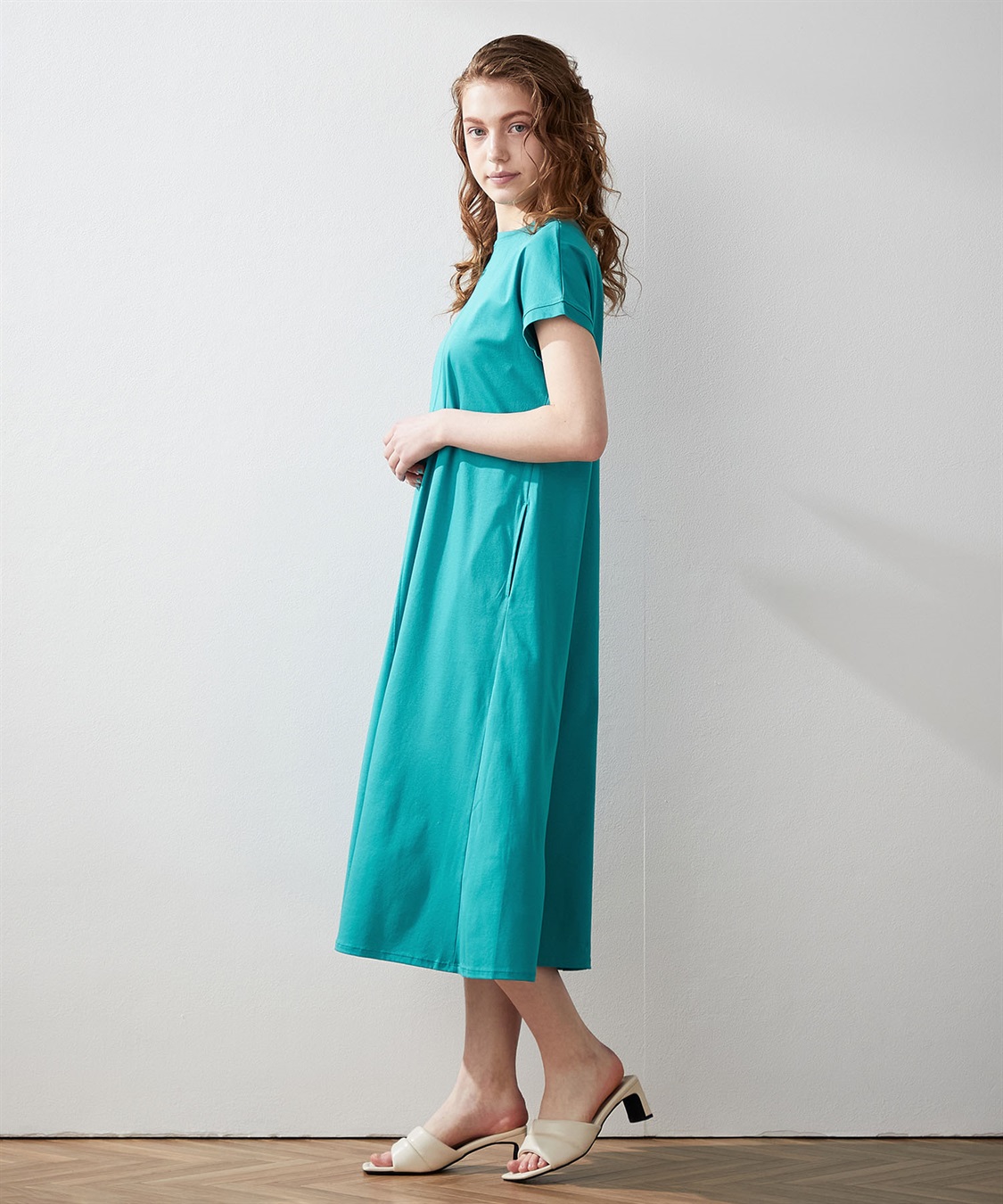 LE SOUK HOLIDAY 【接触冷感】モックネックカラーワンピース_sub_2