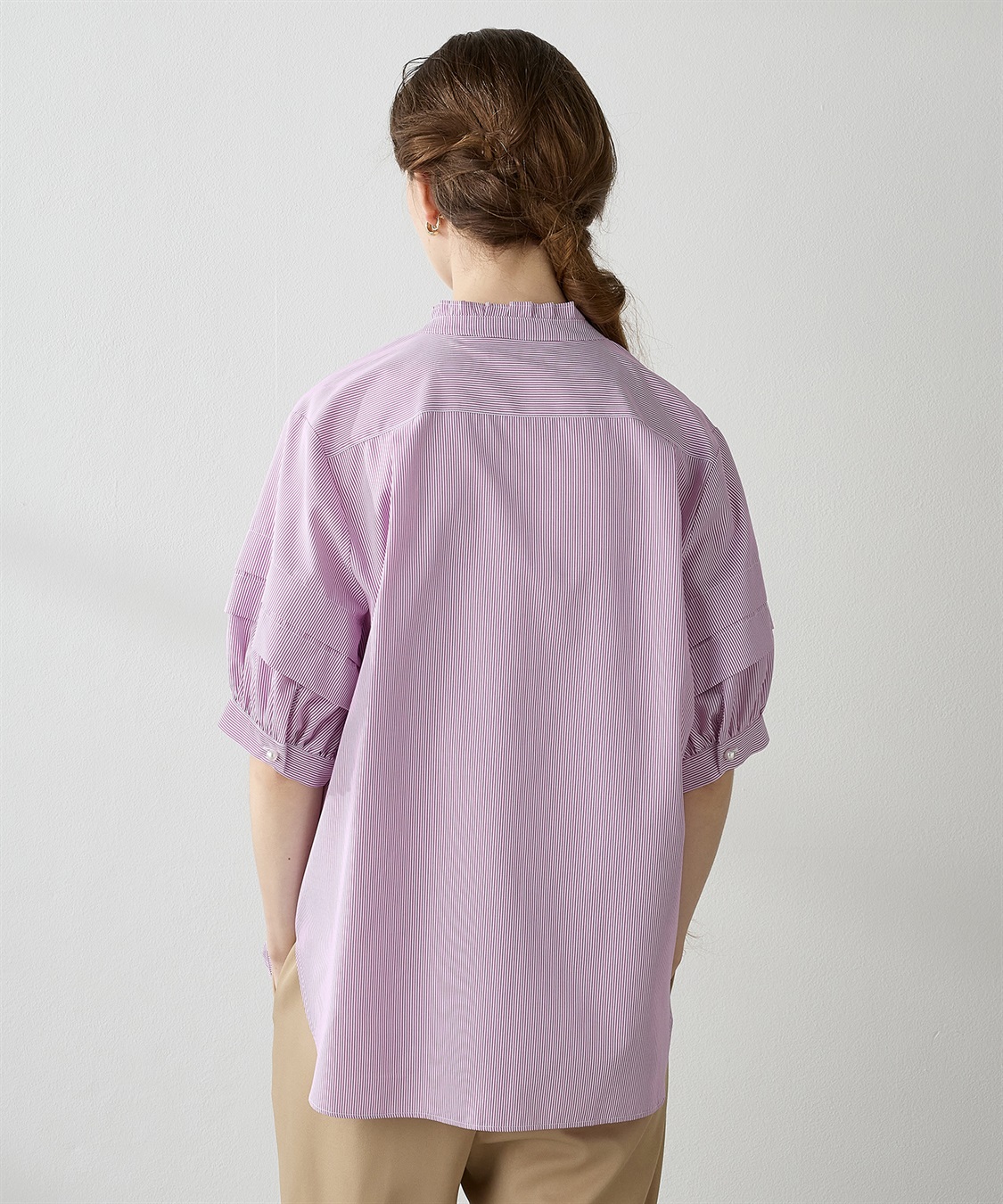 LE SOUK HOLIDAY バールボタンストライプシャツ_sub_3