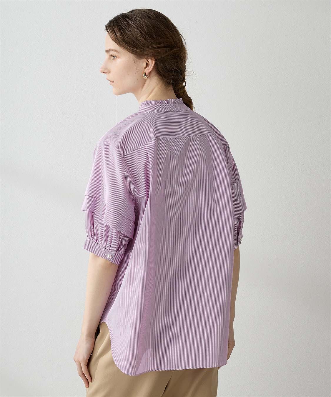 LE SOUK HOLIDAY バールボタンストライプシャツ_sub_4