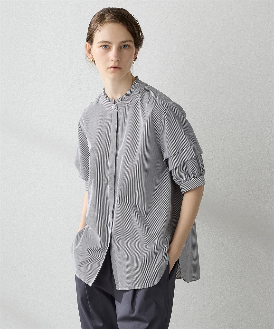 LE SOUK HOLIDAY バールボタンストライプシャツ_sub_14