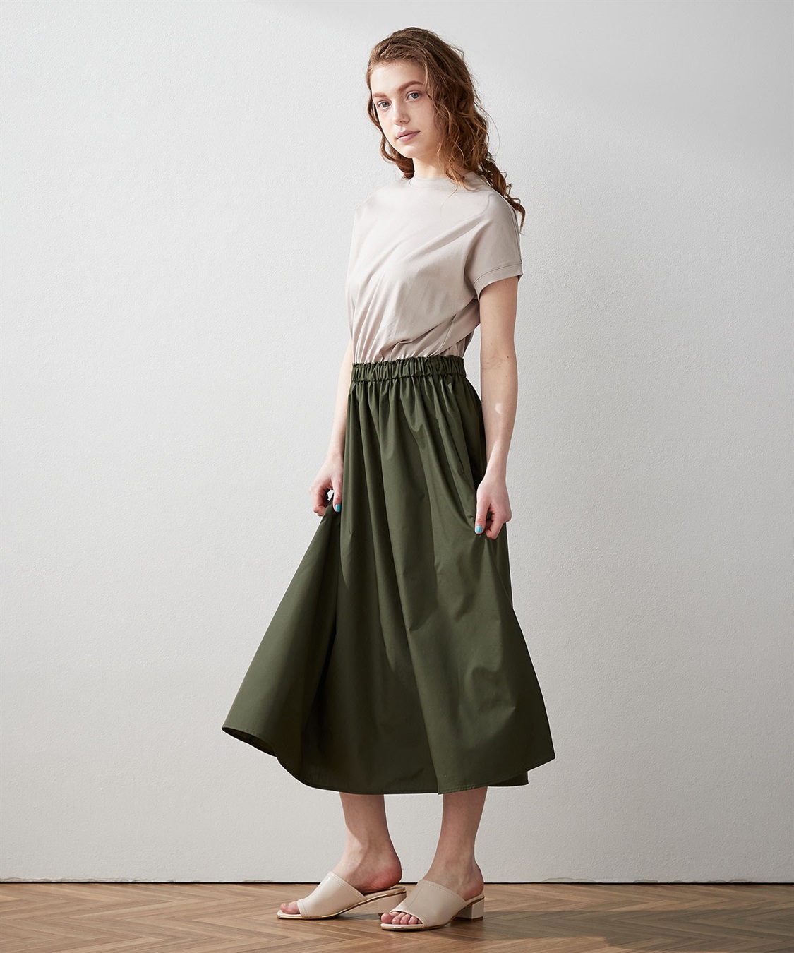 接触冷感】モックネックドッキングワンピース LE SOUK HOLIDAY｜クロス