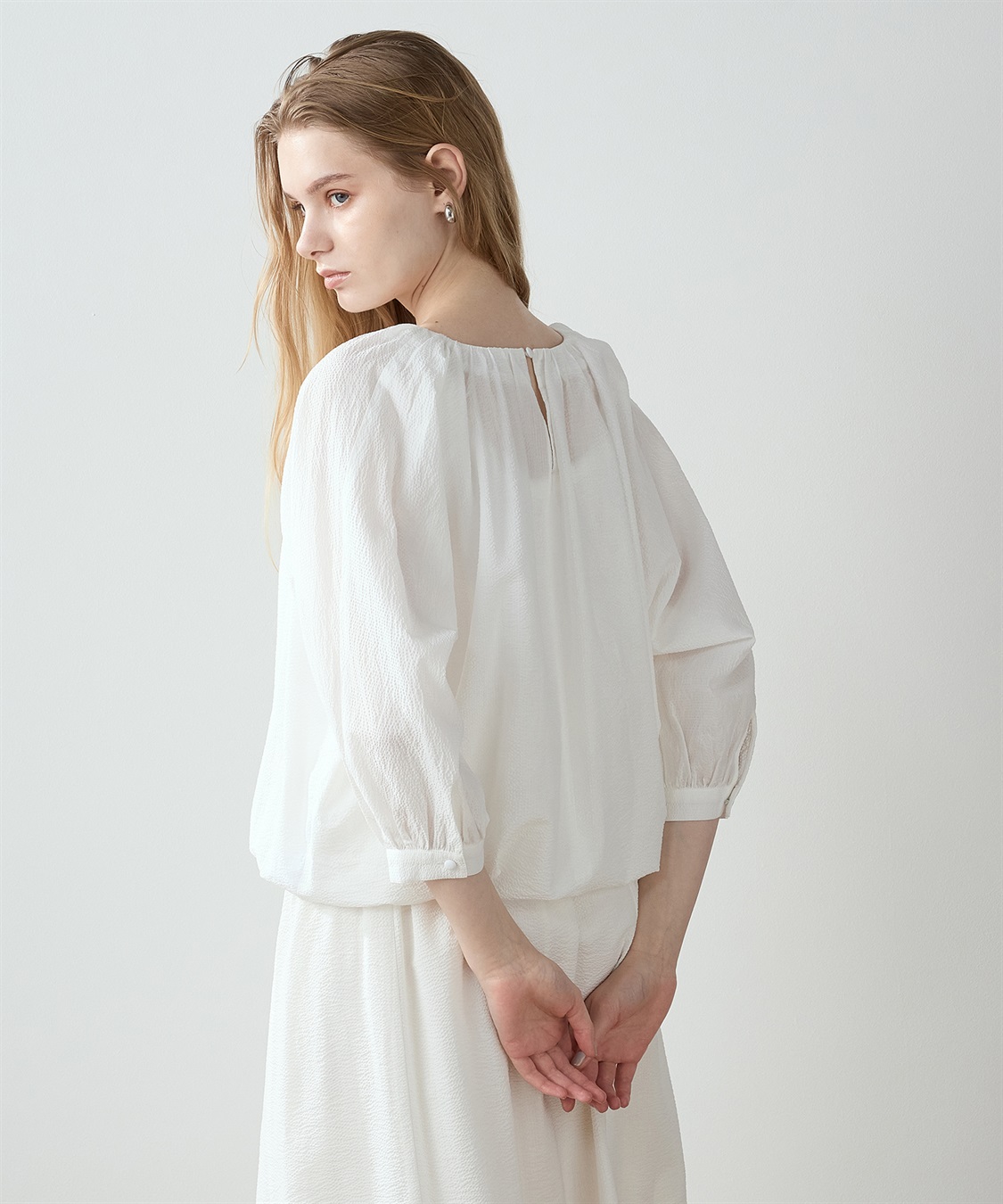 LE SOUK HOLIDAY サッカーギャザーブラウス_sub_4