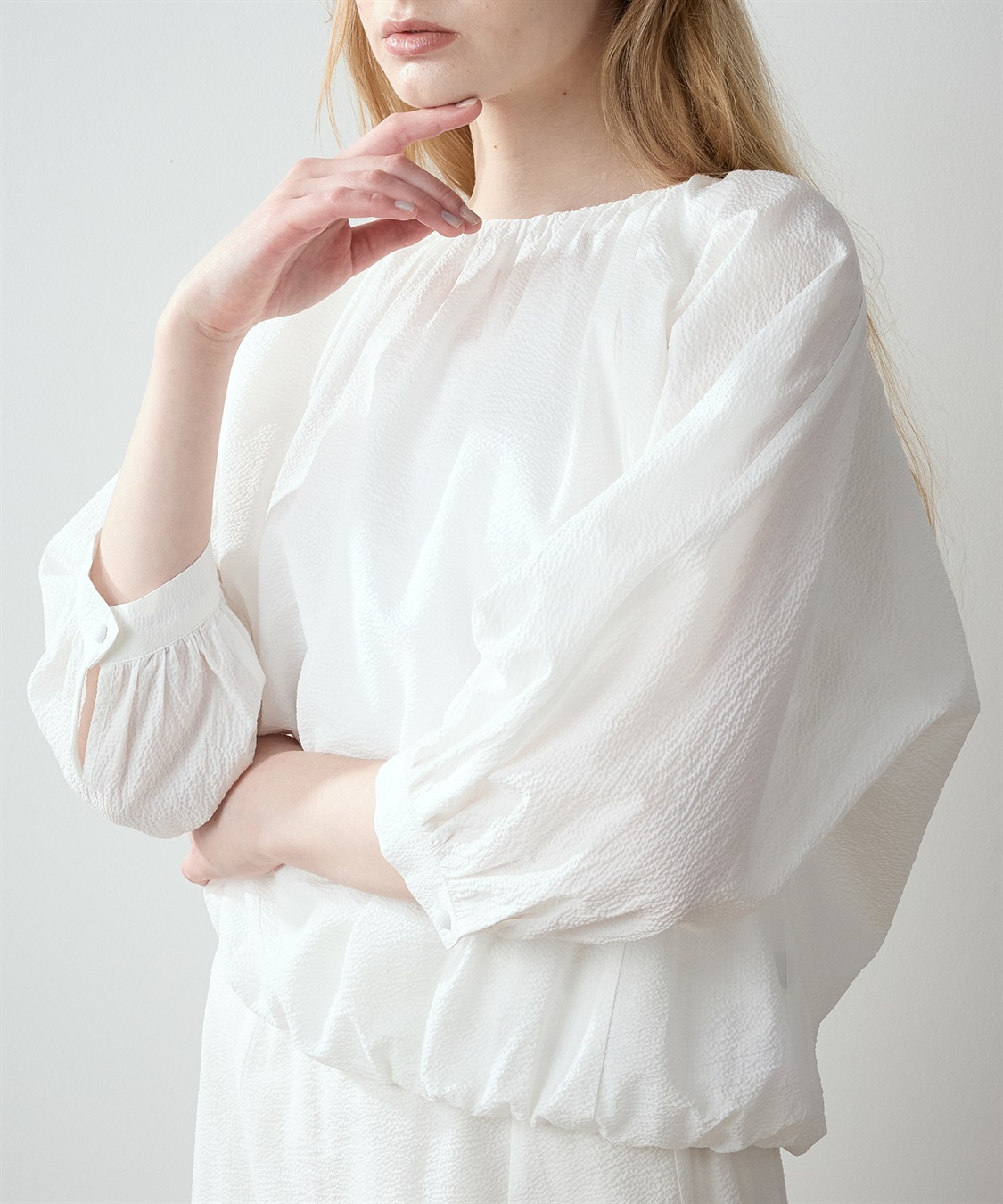 LE SOUK HOLIDAY サッカーギャザーブラウス_sub_5