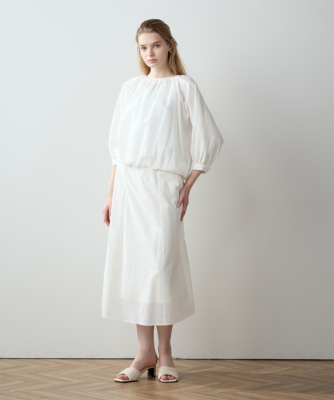 サッカーギャザーブラウス LE SOUK HOLIDAY｜クロスプラス公式通販サイト