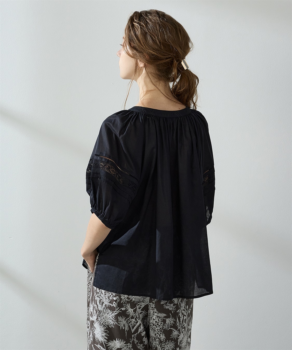 LE SOUK HOLIDAY レーススリーブギャザーブラウス_sub_3