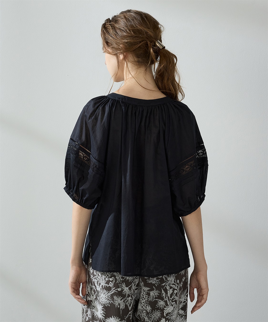 LE SOUK HOLIDAY レーススリーブギャザーブラウス_sub_4