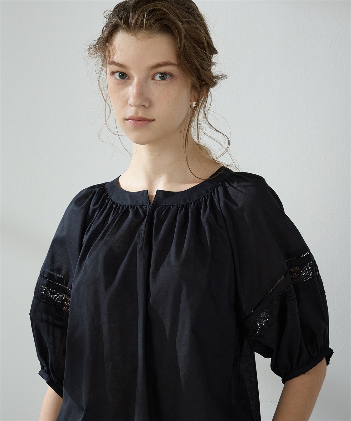 LE SOUK HOLIDAY レーススリーブギャザーブラウス_sub_5