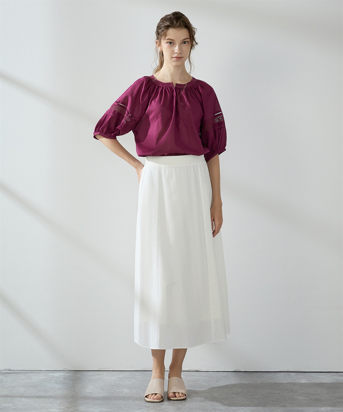 LE SOUK HOLIDAY レーススリーブギャザーブラウス_sub_12