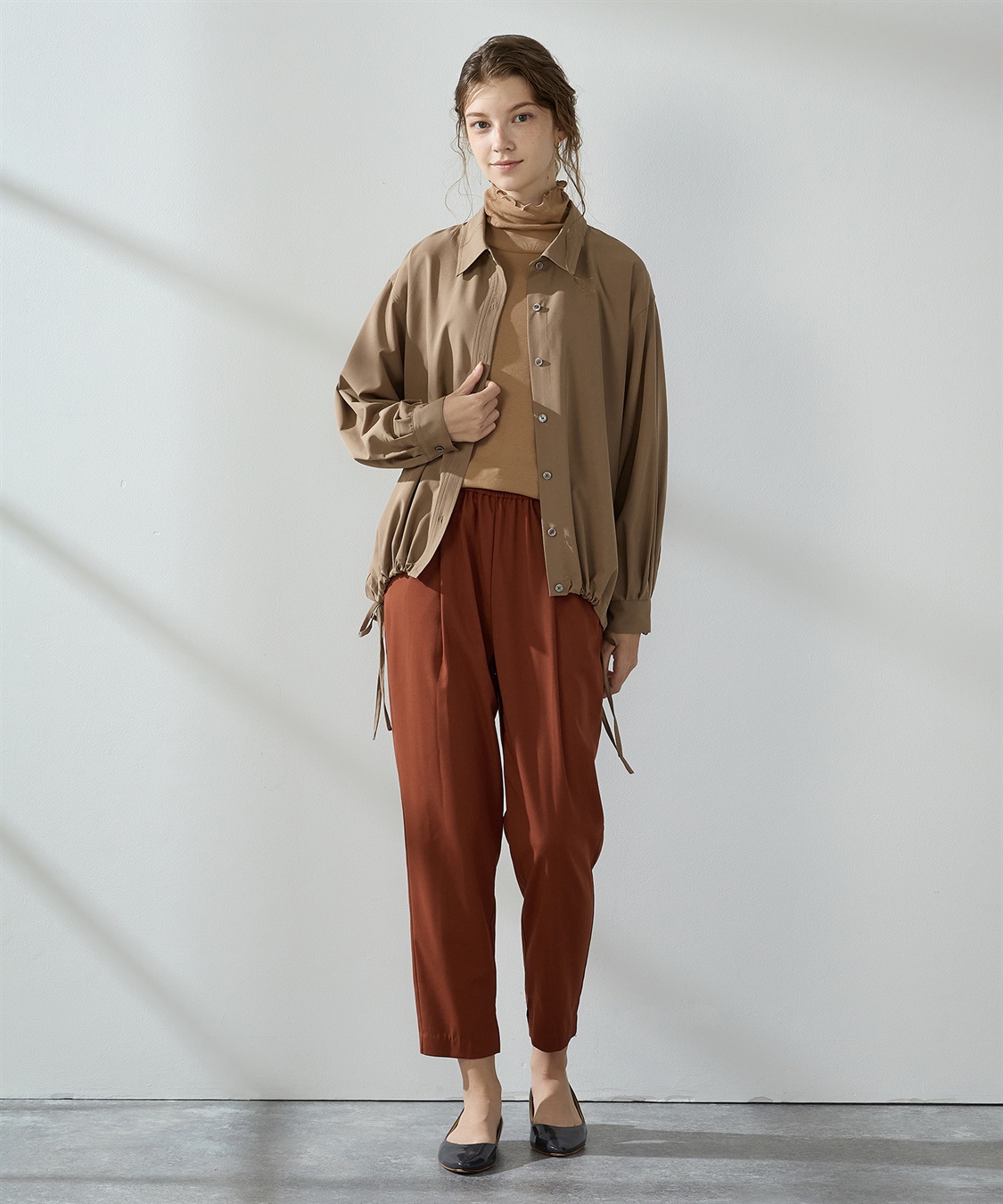 ルスークホリデー LE SOUK HOLIDAY リネンライクシャツ （イエロー） ルスークホリデー LE SOUK HOLIDAY リネンライクシャツ