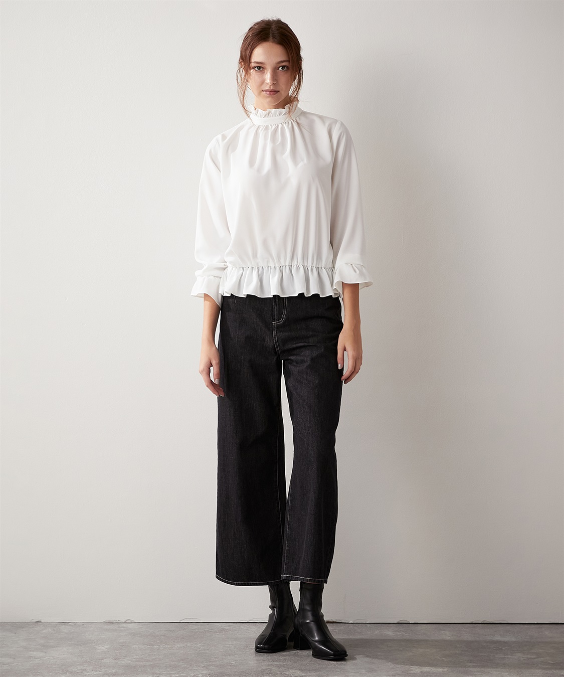 ネックフリルブラウス LE SOUK HOLIDAY｜クロスプラス公式通販サイト