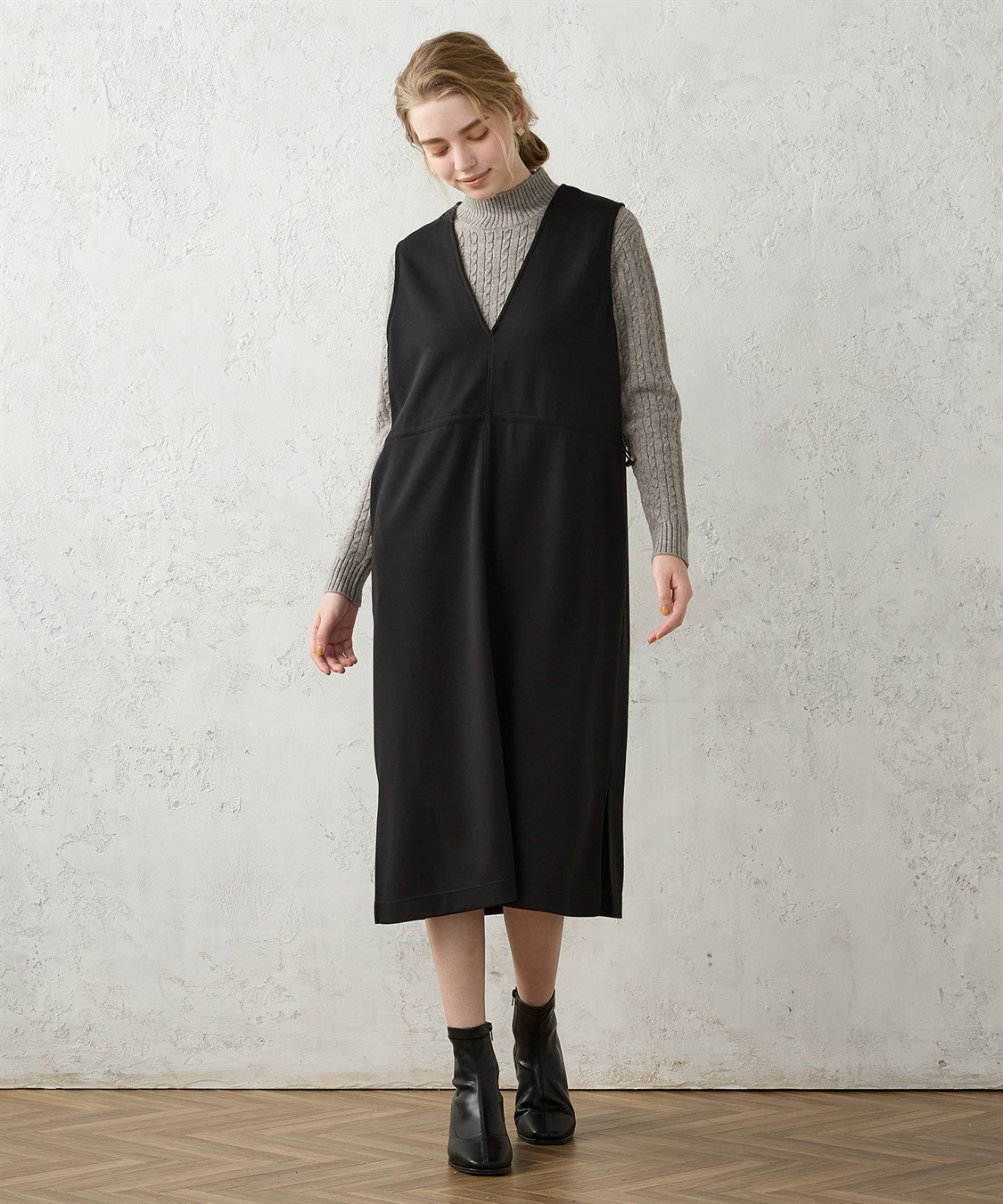 LE SOUK HOLIDAY Vネック ドロスジャンパードレス_sub_1