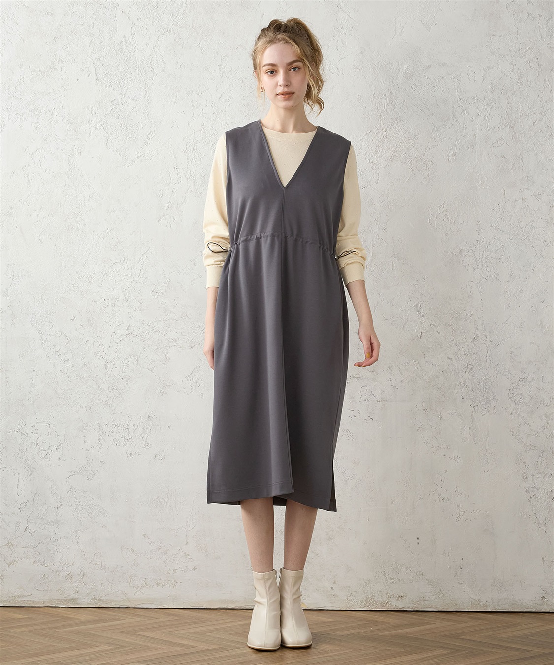 LE SOUK HOLIDAY Vネック ドロスジャンパードレス_sub_9