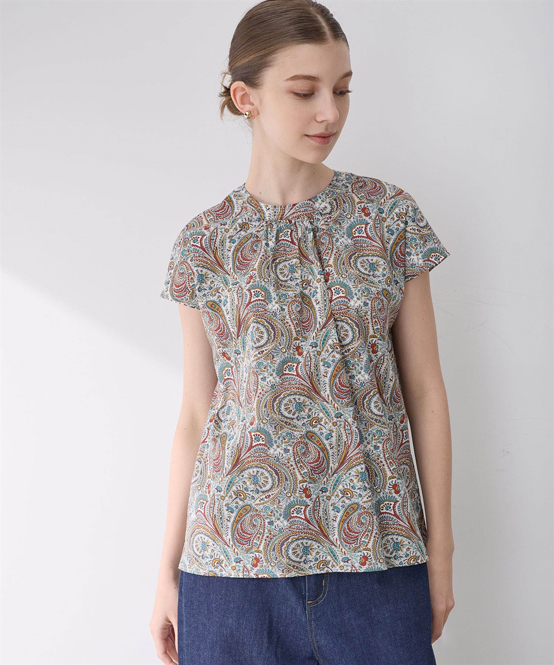 LE SOUK HOLIDAY リバティプリントブラウス_sub_8