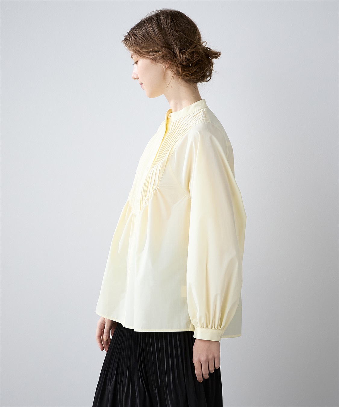 LE SOUK HOLIDAY スタンドネック ピンタックブラウス_sub_2