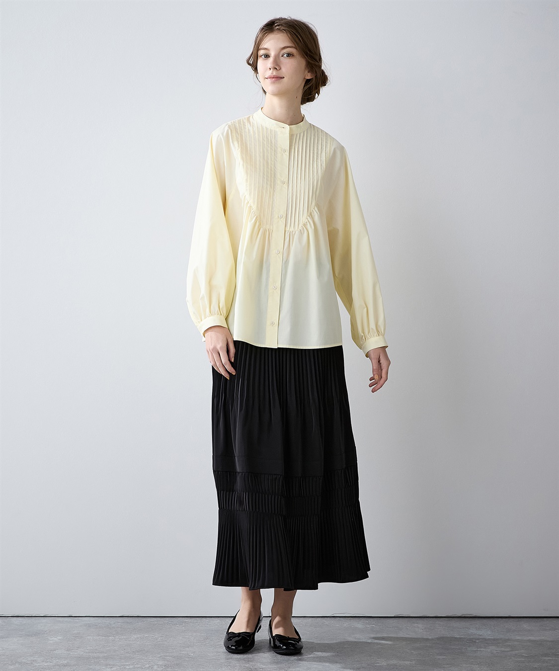 LE SOUK HOLIDAY スタンドネック ピンタックブラウス_sub_10