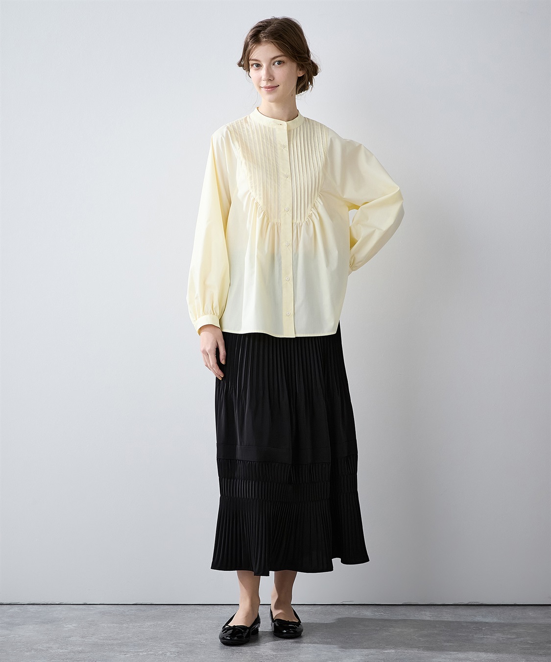 LE SOUK HOLIDAY スタンドネック ピンタックブラウス_sub_11