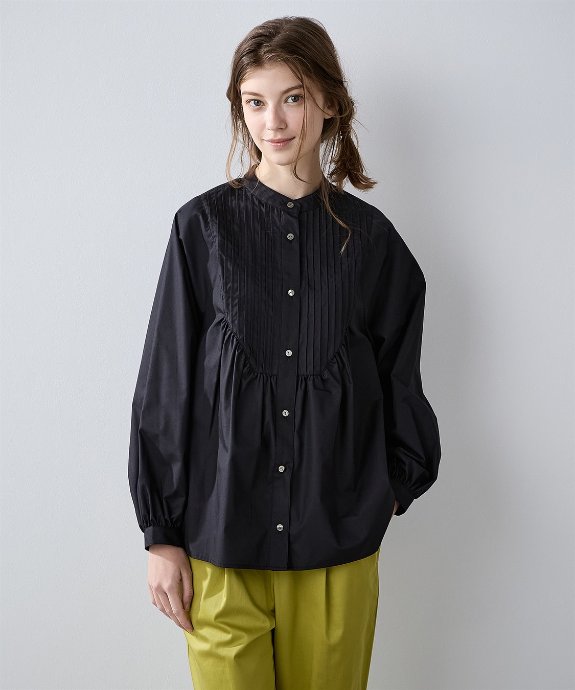 LE SOUK HOLIDAY スタンドネック ピンタックブラウス_sub_17