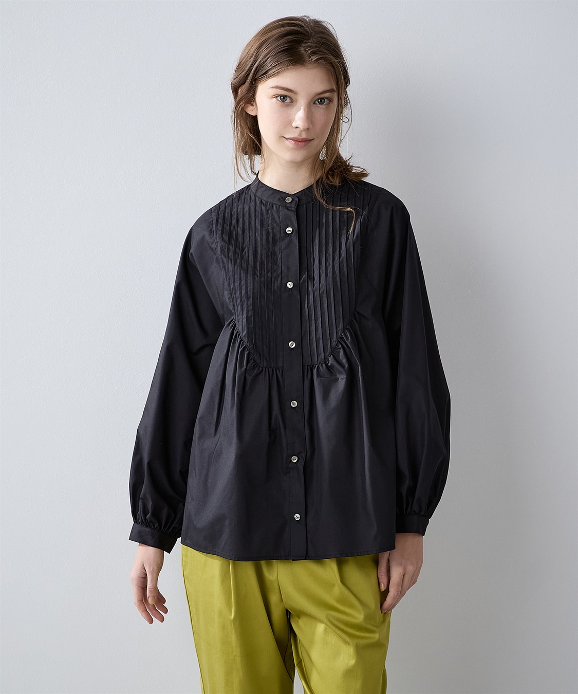 LE SOUK HOLIDAY スタンドネック ピンタックブラウス_sub_18