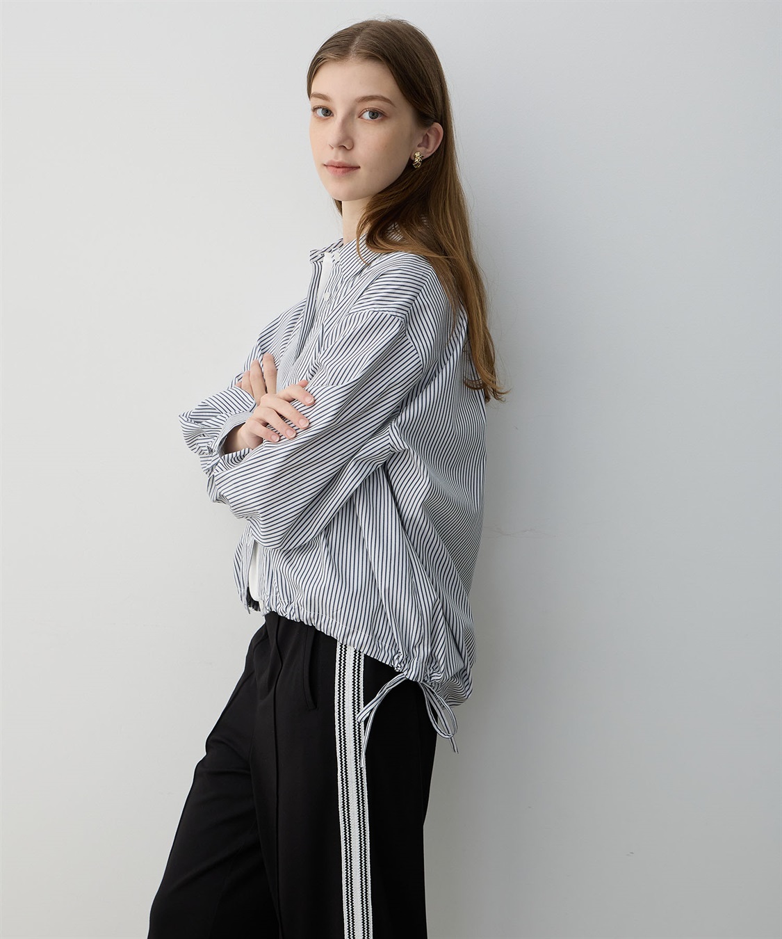 LE SOUK HOLIDAY ドロストストライプシャツ_sub_1