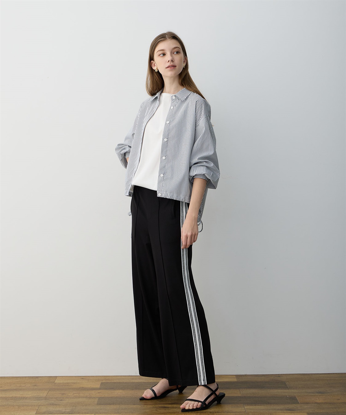 LE SOUK HOLIDAY ドロストストライプシャツ_sub_2