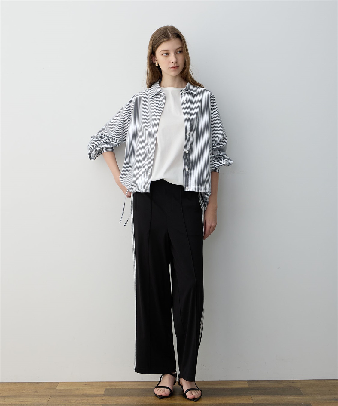 LE SOUK HOLIDAY ドロストストライプシャツ_sub_3