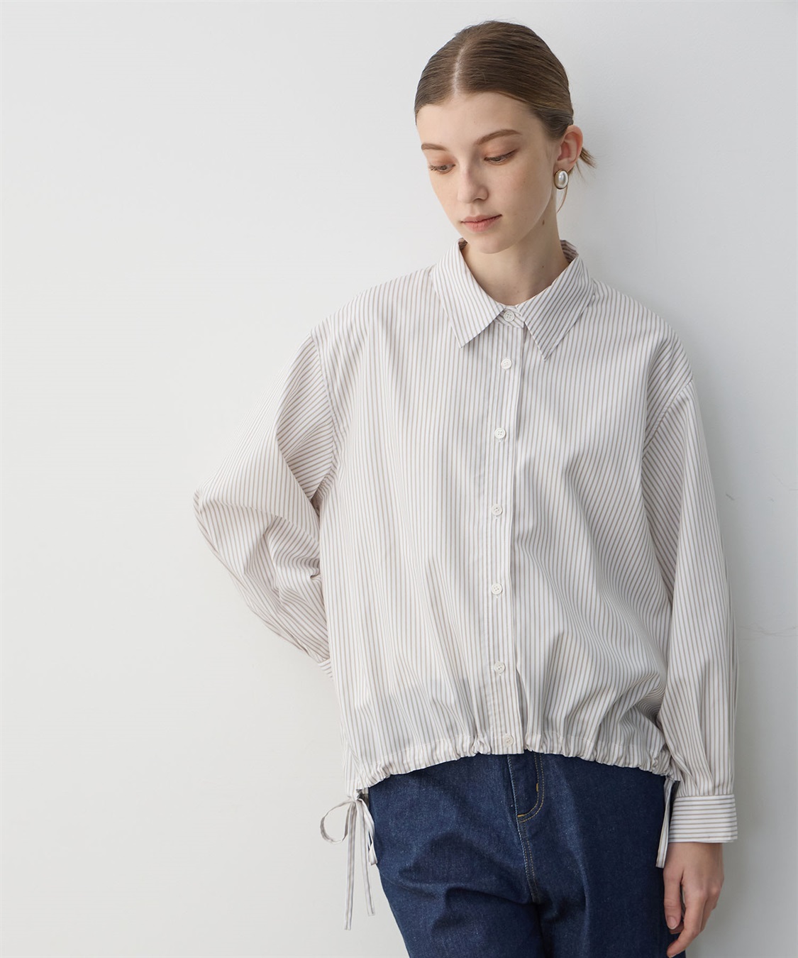 LE SOUK HOLIDAY ドロストストライプシャツ_sub_4