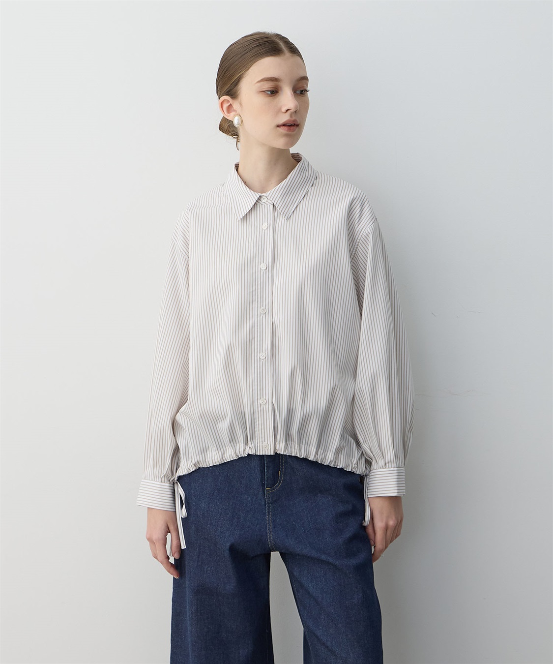 LE SOUK HOLIDAY ドロストストライプシャツ_sub_5