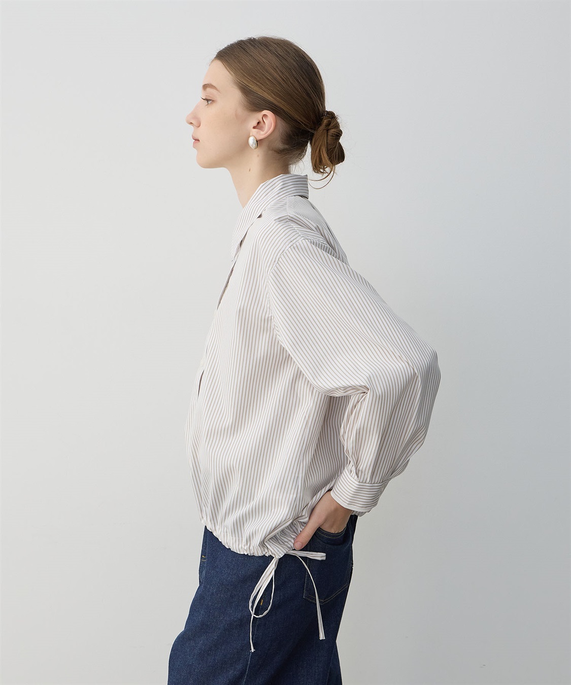 LE SOUK HOLIDAY ドロストストライプシャツ_sub_9