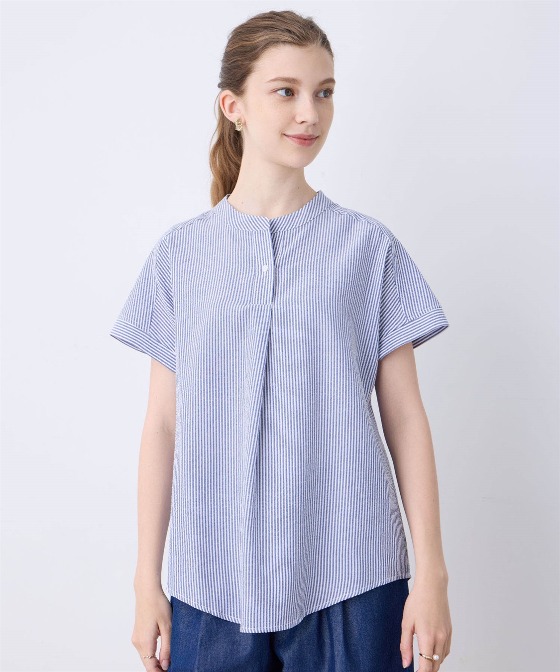 LE SOUK HOLIDAY スキッパーサッカーブラウス_sub_4