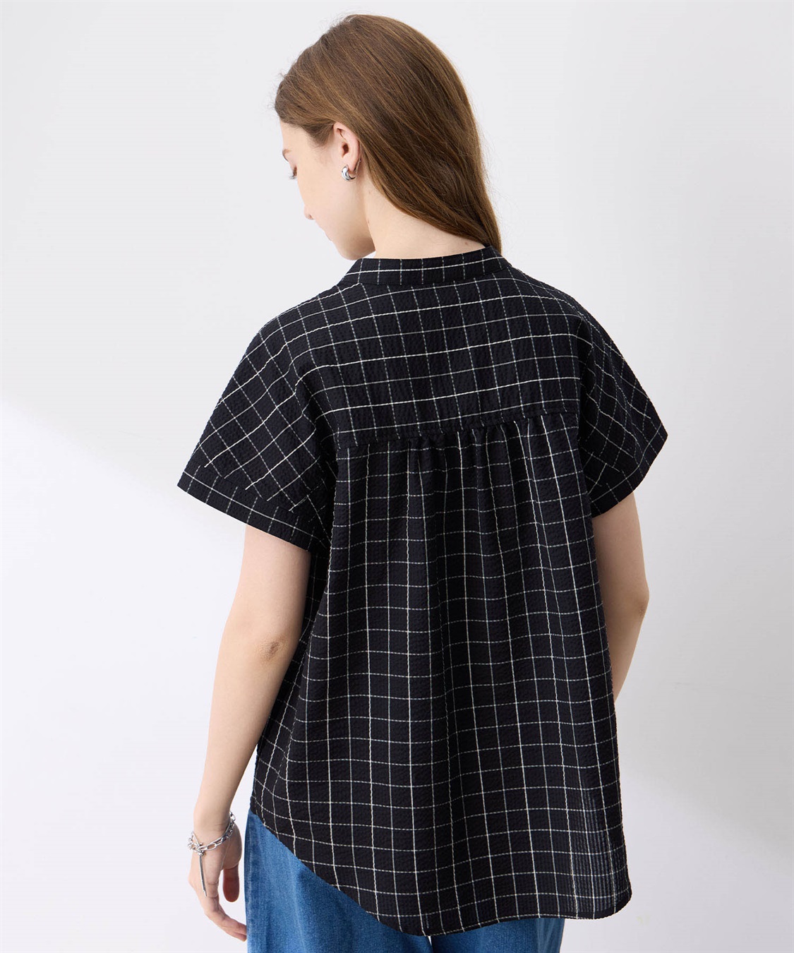 LE SOUK HOLIDAY スキッパーサッカーブラウス_sub_17