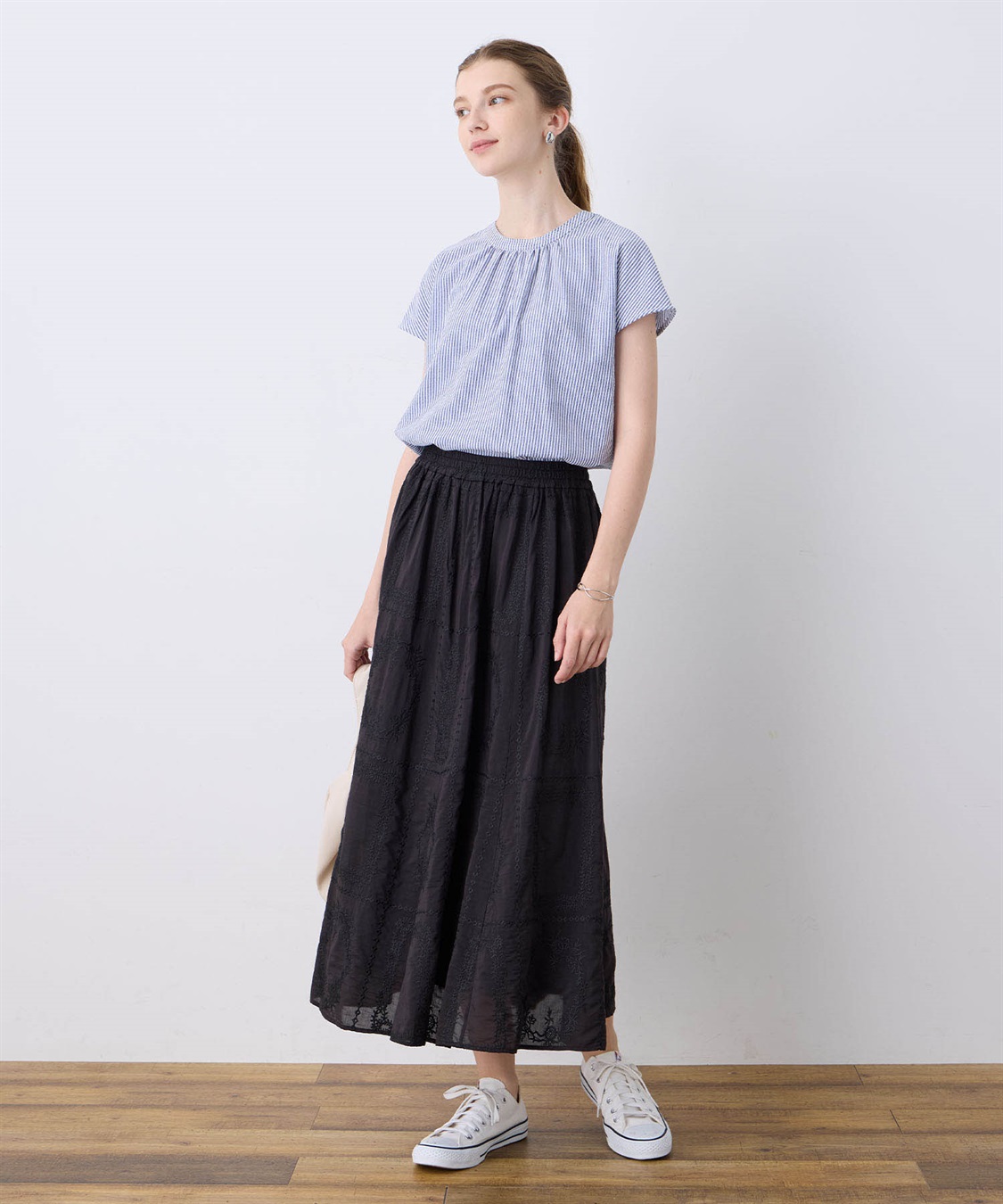 LE SOUK HOLIDAY ギャザーネックサッカーブラウス_sub_5