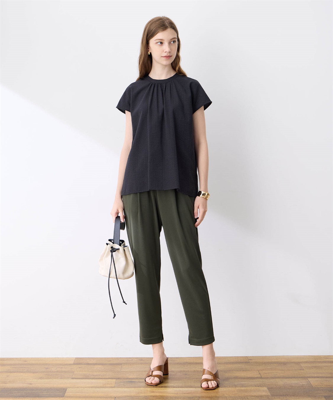 LE SOUK HOLIDAY ギャザーネックサッカーブラウス_sub_19