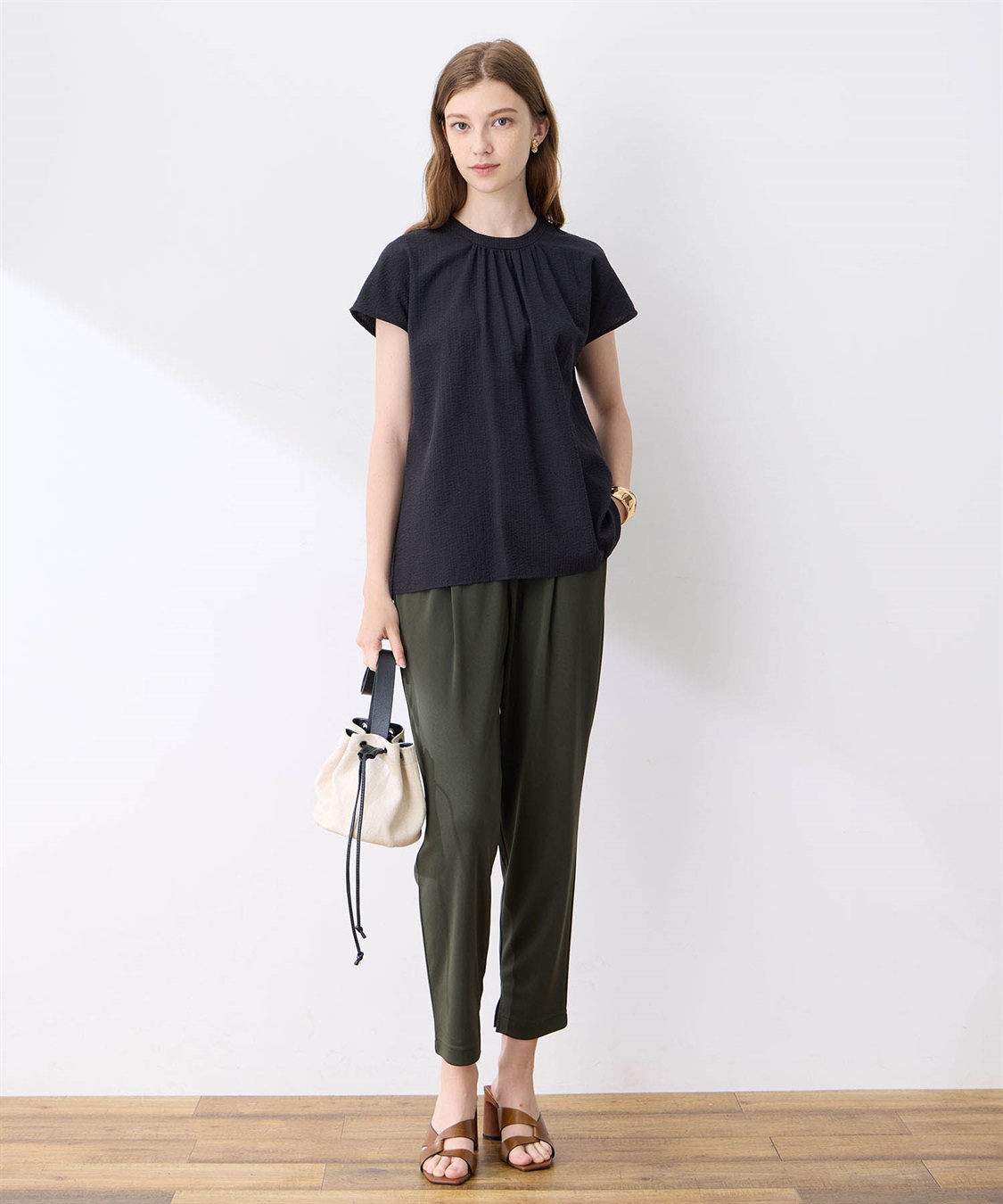 LE SOUK HOLIDAY ギャザーネックサッカーブラウス_sub_20