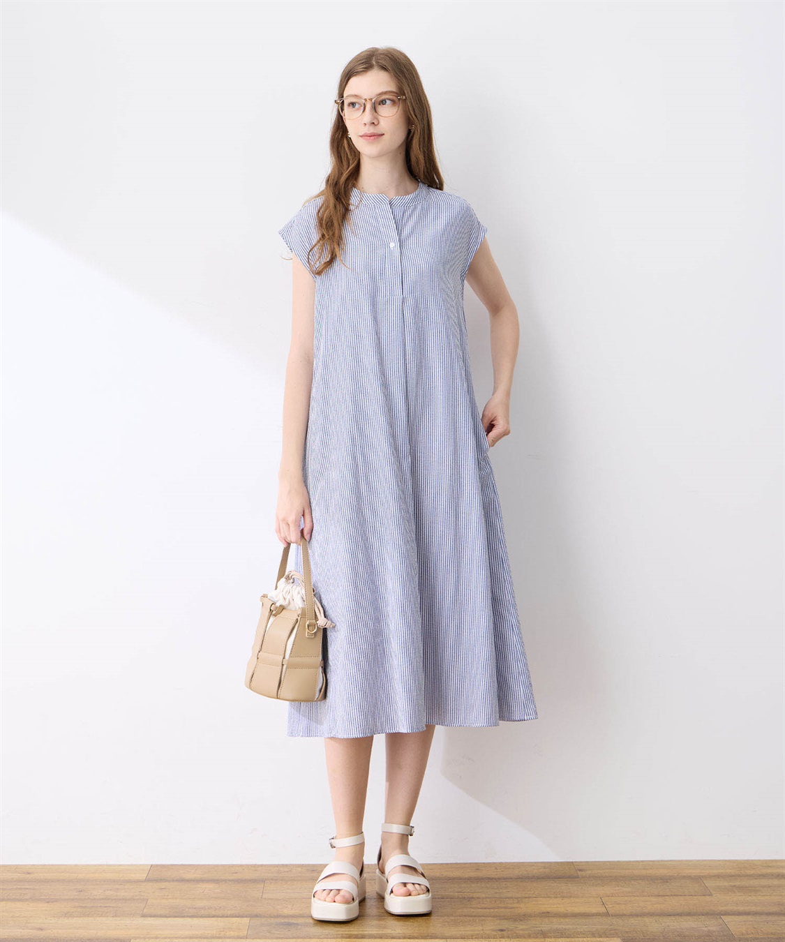 LE SOUK HOLIDAY スキッパーサッカーワンピース_sub_7