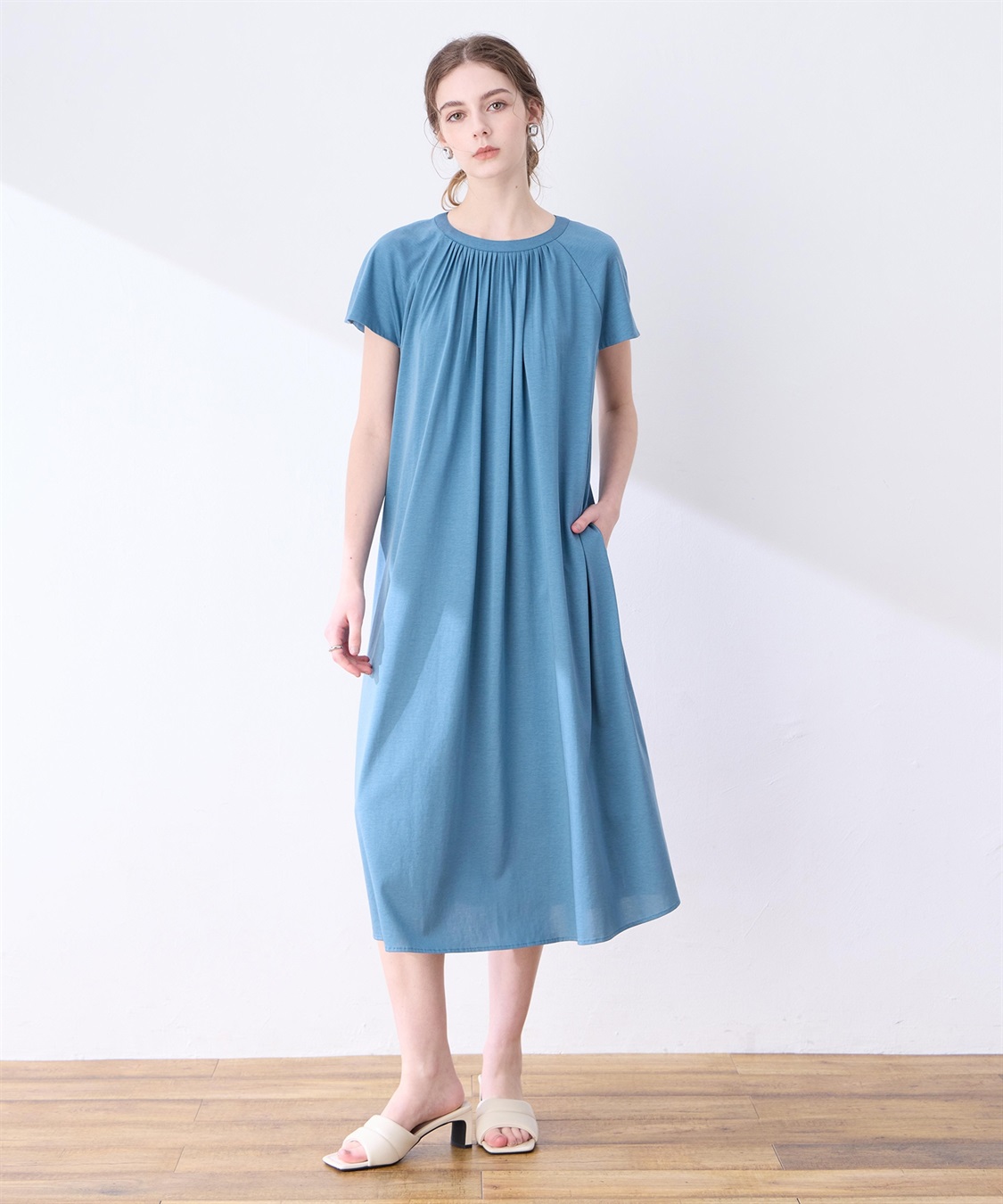 LE SOUK HOLIDAY 【接触冷感】ピンタックワンピース_sub_2