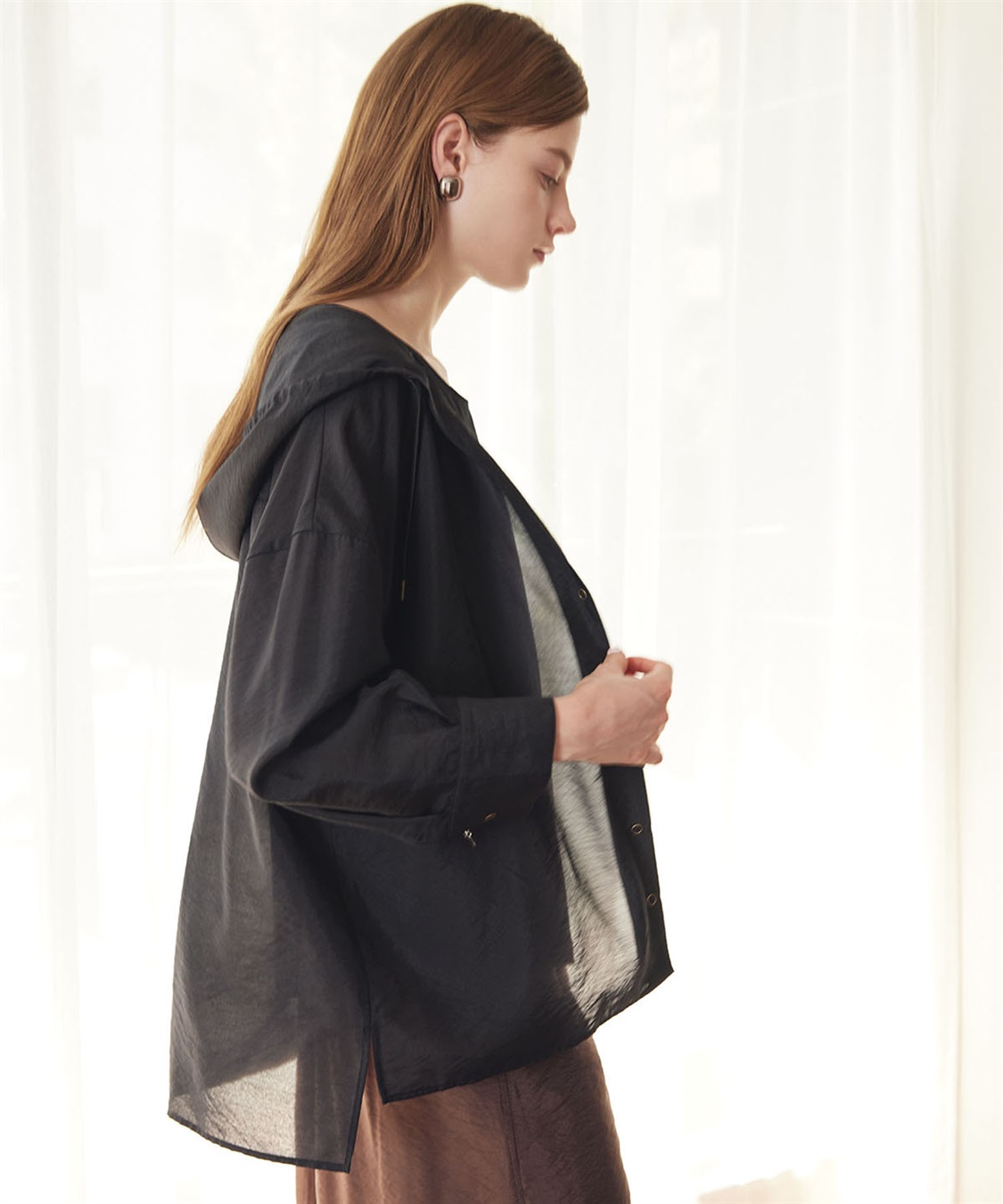 LE SOUK HOLIDAY シアーフードシャツ_sub_1