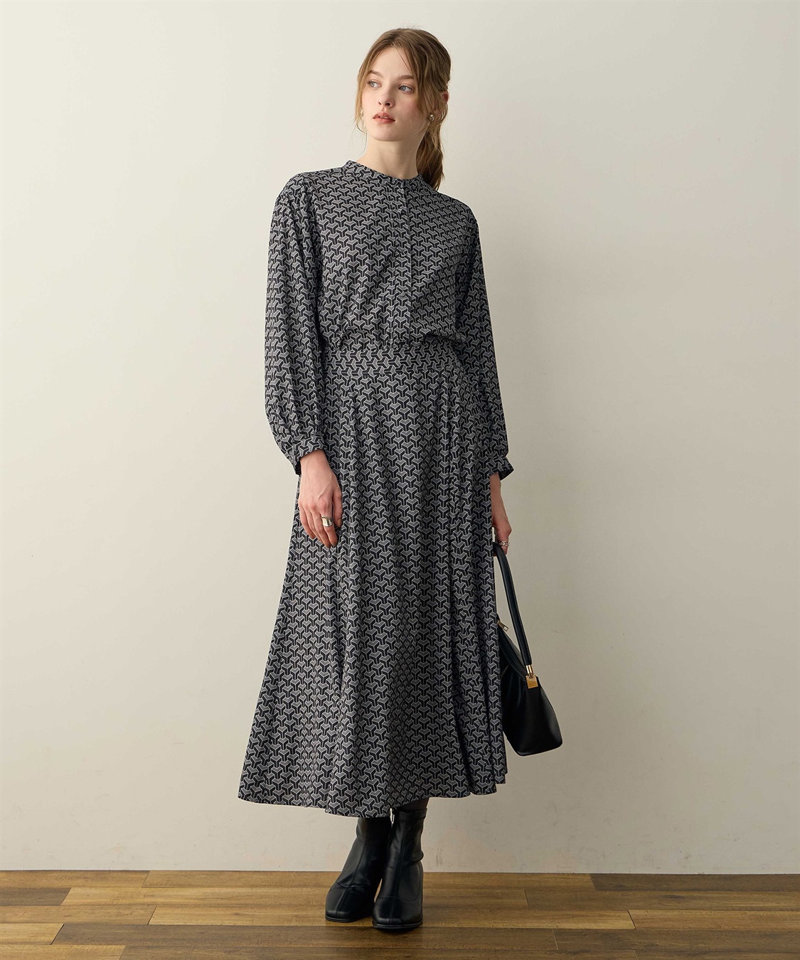 LE SOUK HOLIDAY 幾何学プリントバンドカラーブラウス_sub_13