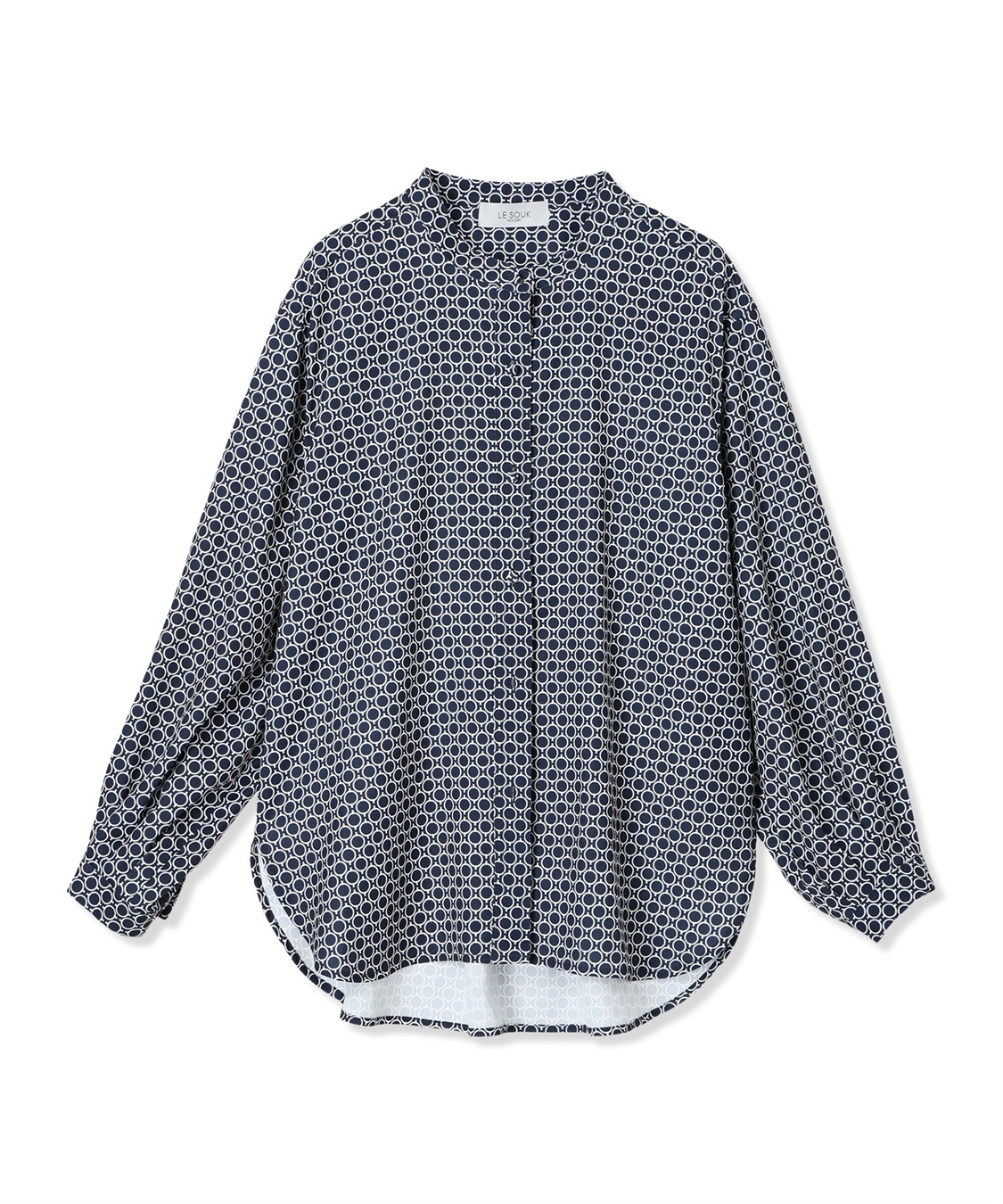 LE SOUK HOLIDAY 幾何学プリントバンドカラーブラウス_sub_22