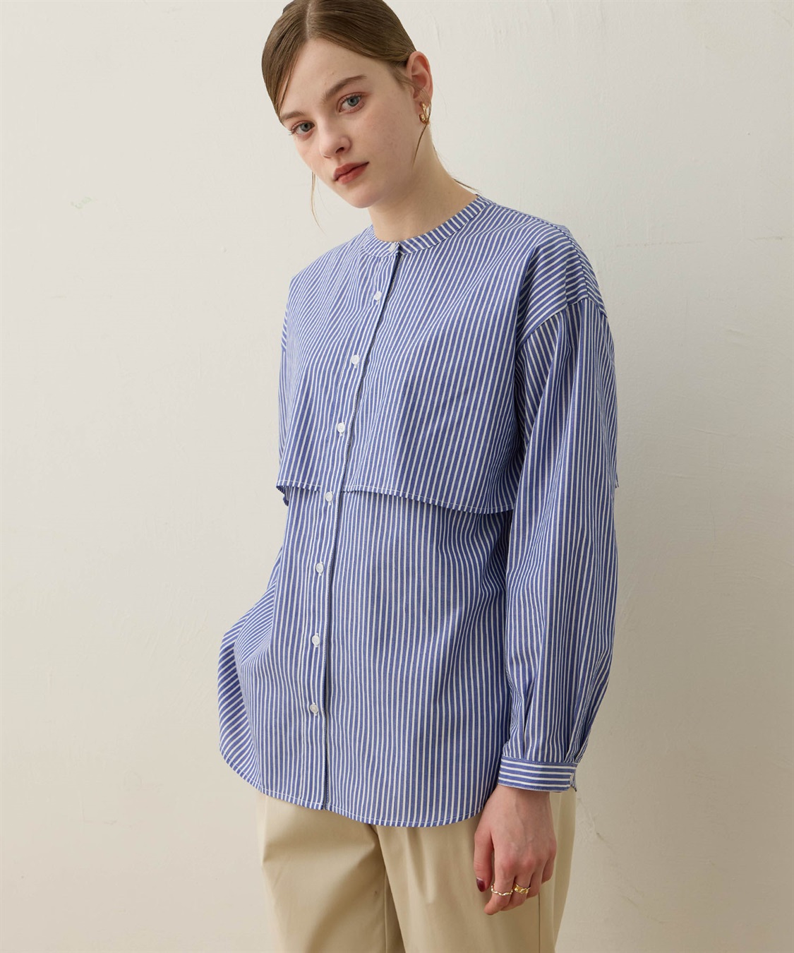 LE SOUK HOLIDAY レイヤード風ストライプブラウス_sub_1
