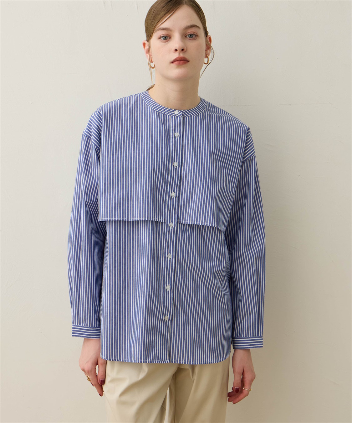 LE SOUK HOLIDAY レイヤード風ストライプブラウス_sub_2