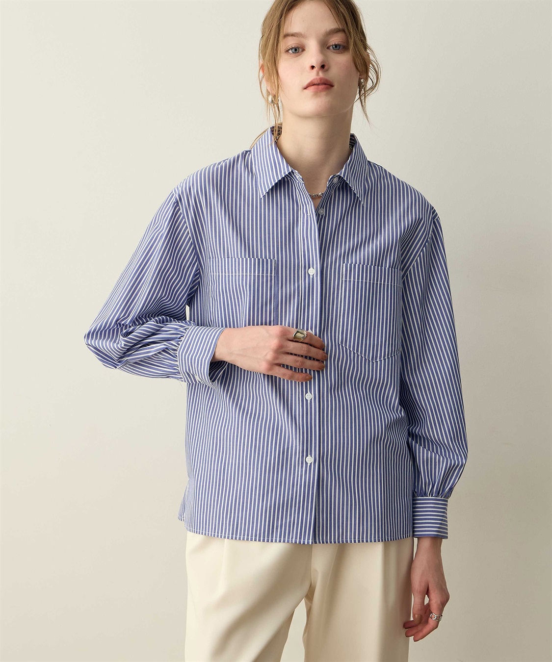 LE SOUK HOLIDAY レギュラーカラーストライプシャツ_sub_1