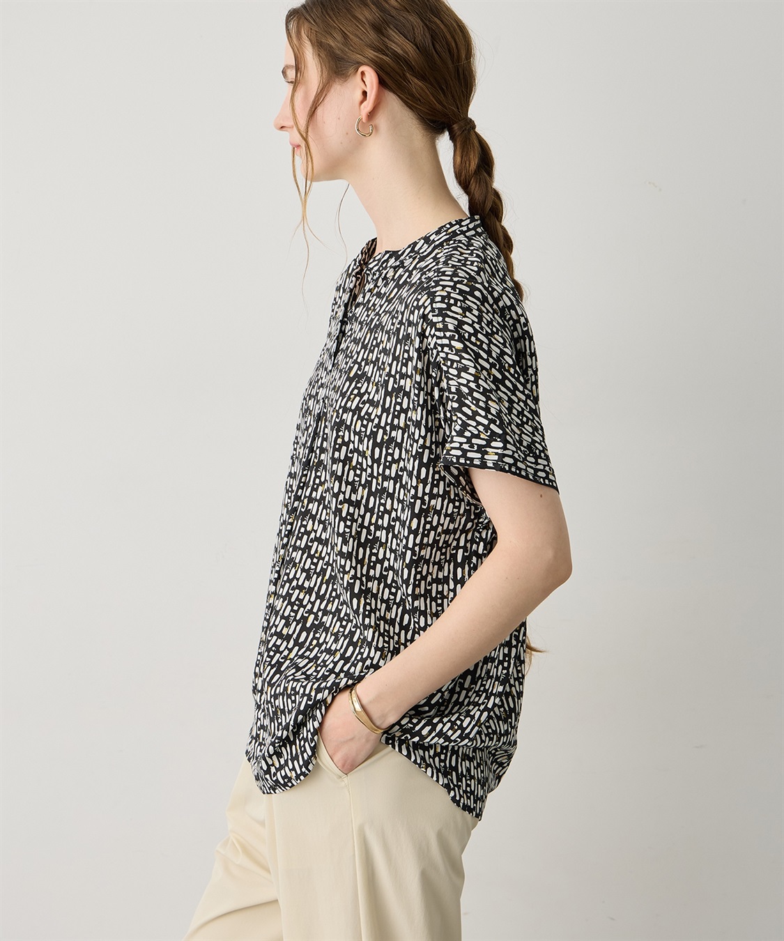 LE SOUK HOLIDAY フレンチスリーブプリントブラウス_sub_5