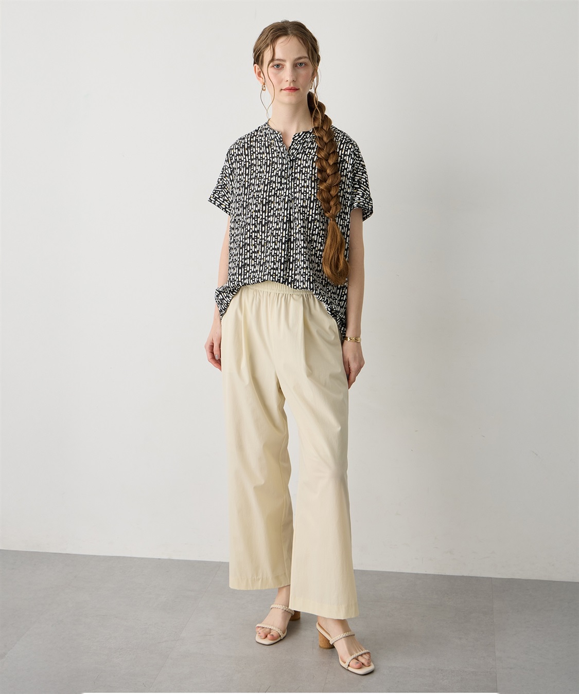 LE SOUK HOLIDAY フレンチスリーブプリントブラウス_sub_7