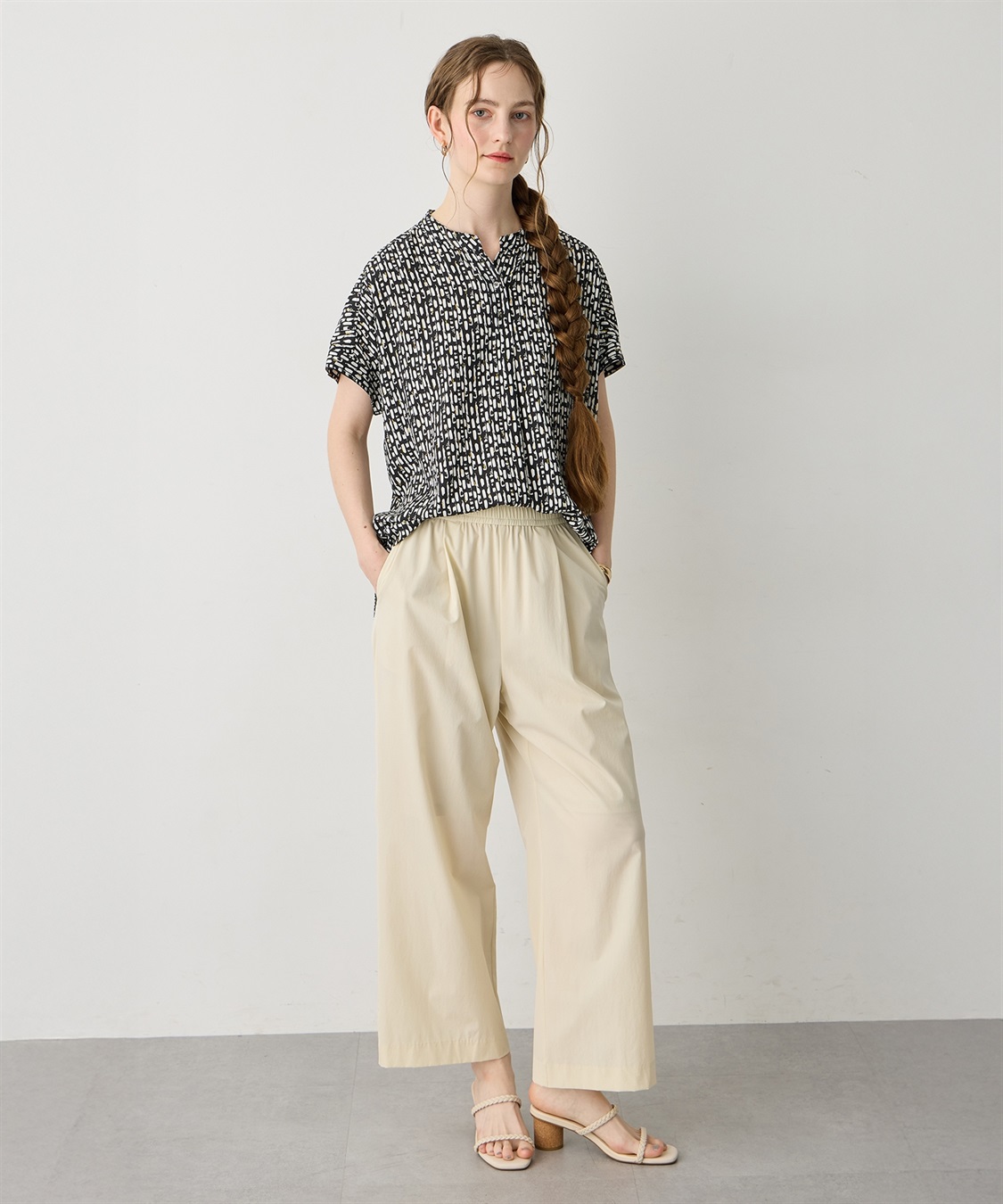 LE SOUK HOLIDAY フレンチスリーブプリントブラウス_sub_8