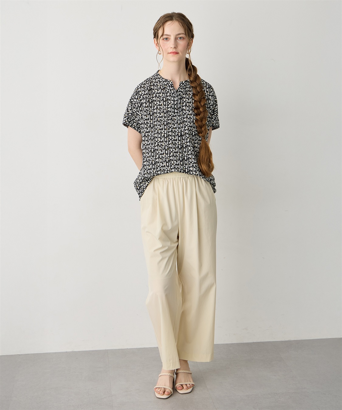 LE SOUK HOLIDAY フレンチスリーブプリントブラウス_sub_9