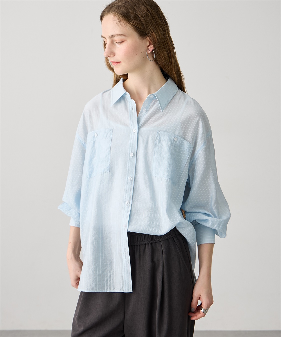 LE SOUK HOLIDAY シアーストライプシャツ_sub_2