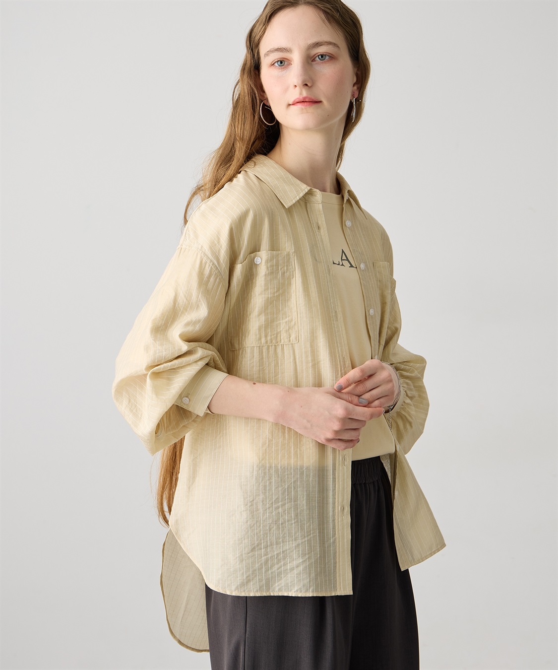 LE SOUK HOLIDAY シアーストライプシャツ_sub_11