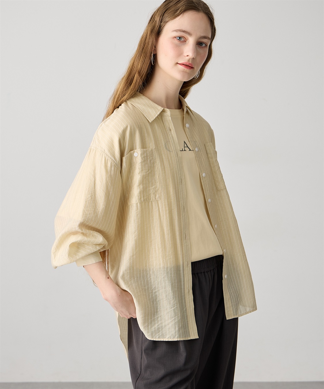 LE SOUK HOLIDAY シアーストライプシャツ_sub_12